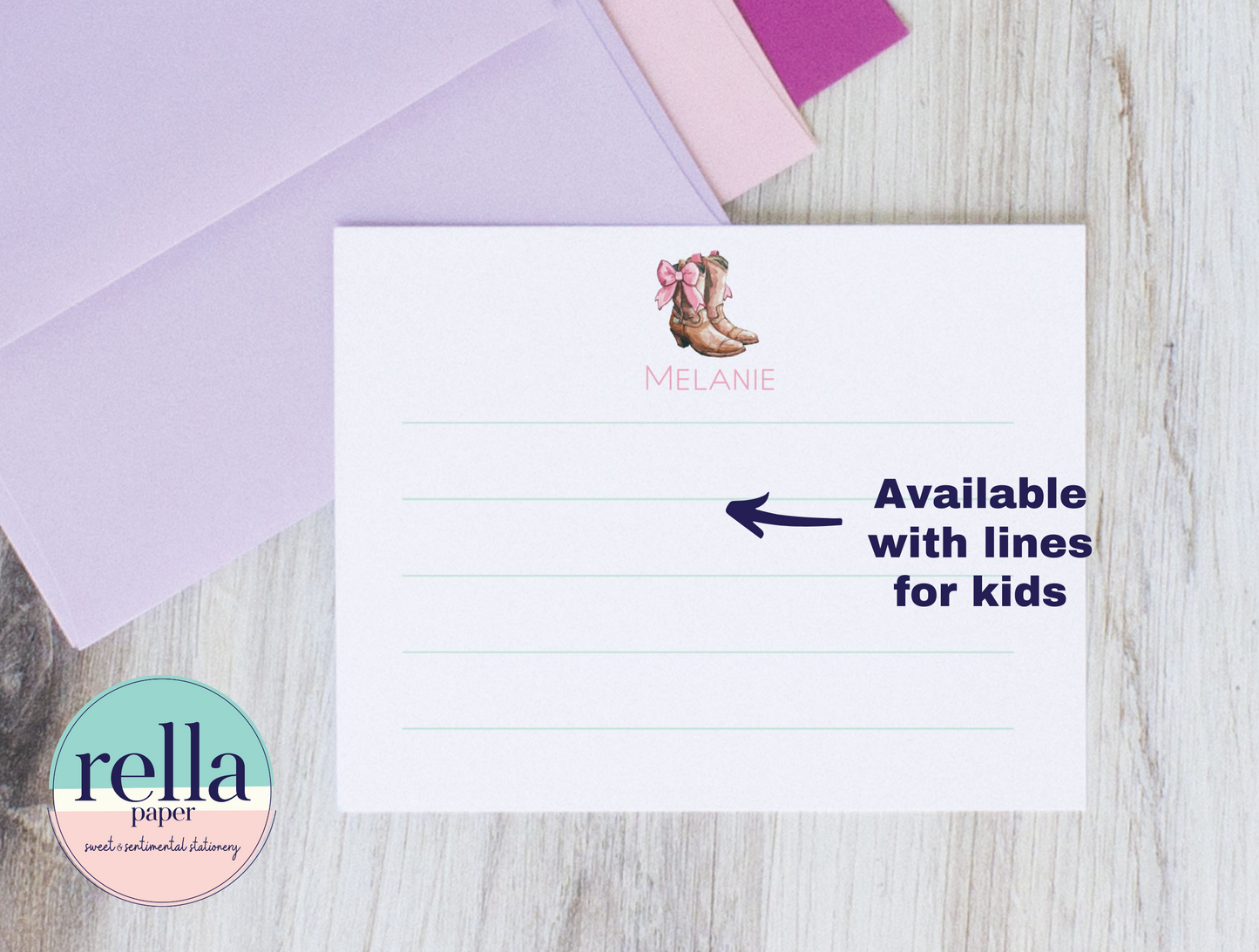 Personalized Western Stationery Set for Cowgirls Coquette Style
