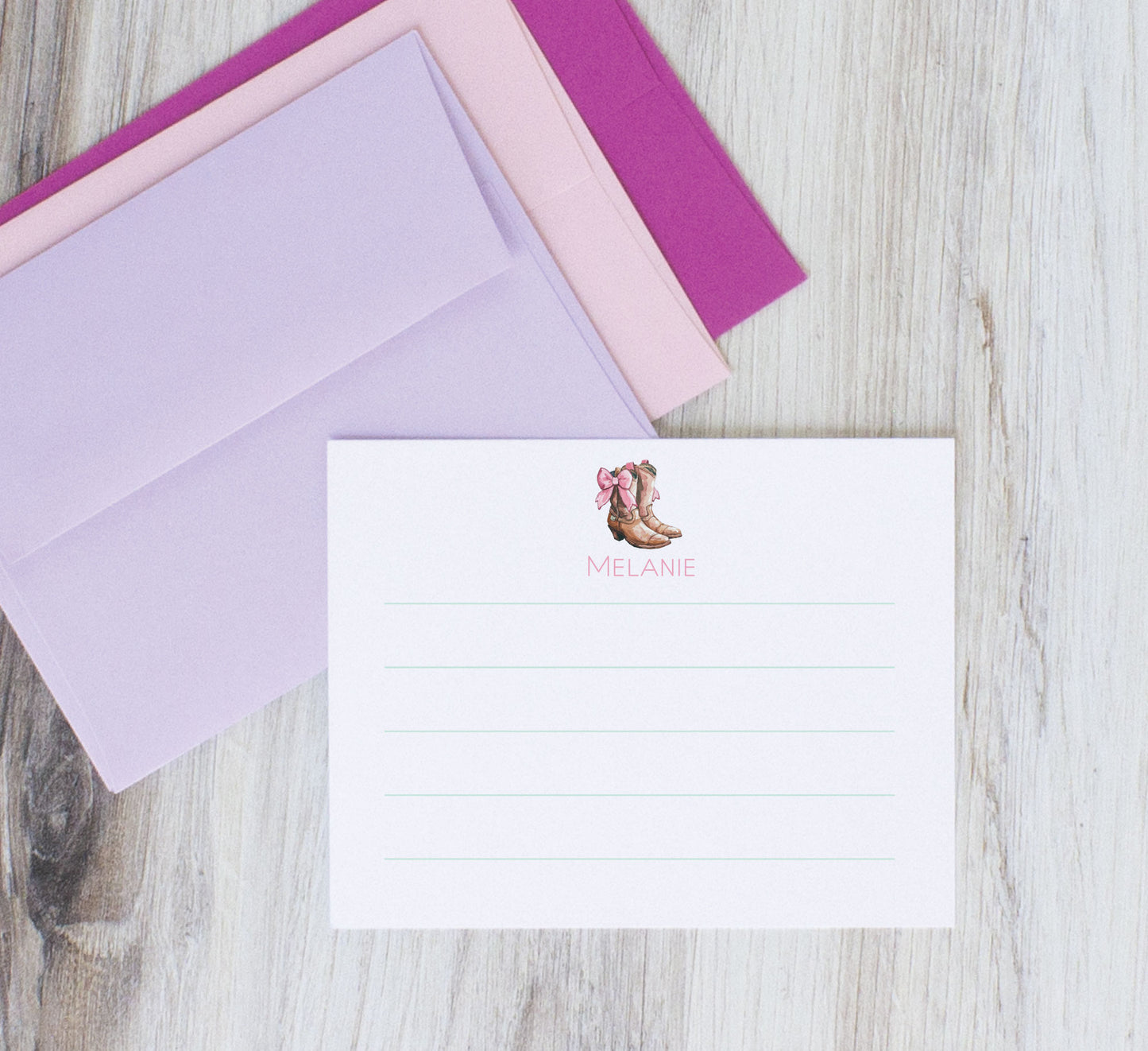 Personalized Western Stationery Set for Cowgirls Coquette Style