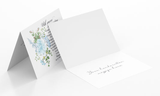 Blue Floral Sympathy Thank You Cards