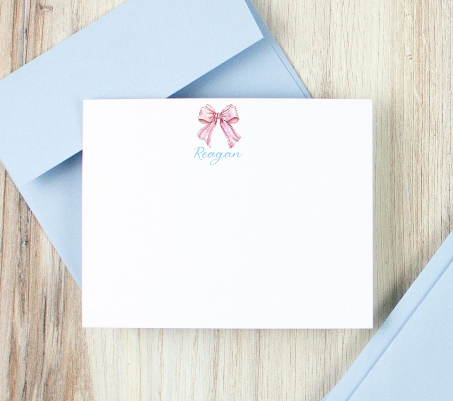 Personalized Pink Bow Stationery Set Coquette Aesthetic for Women or Girls