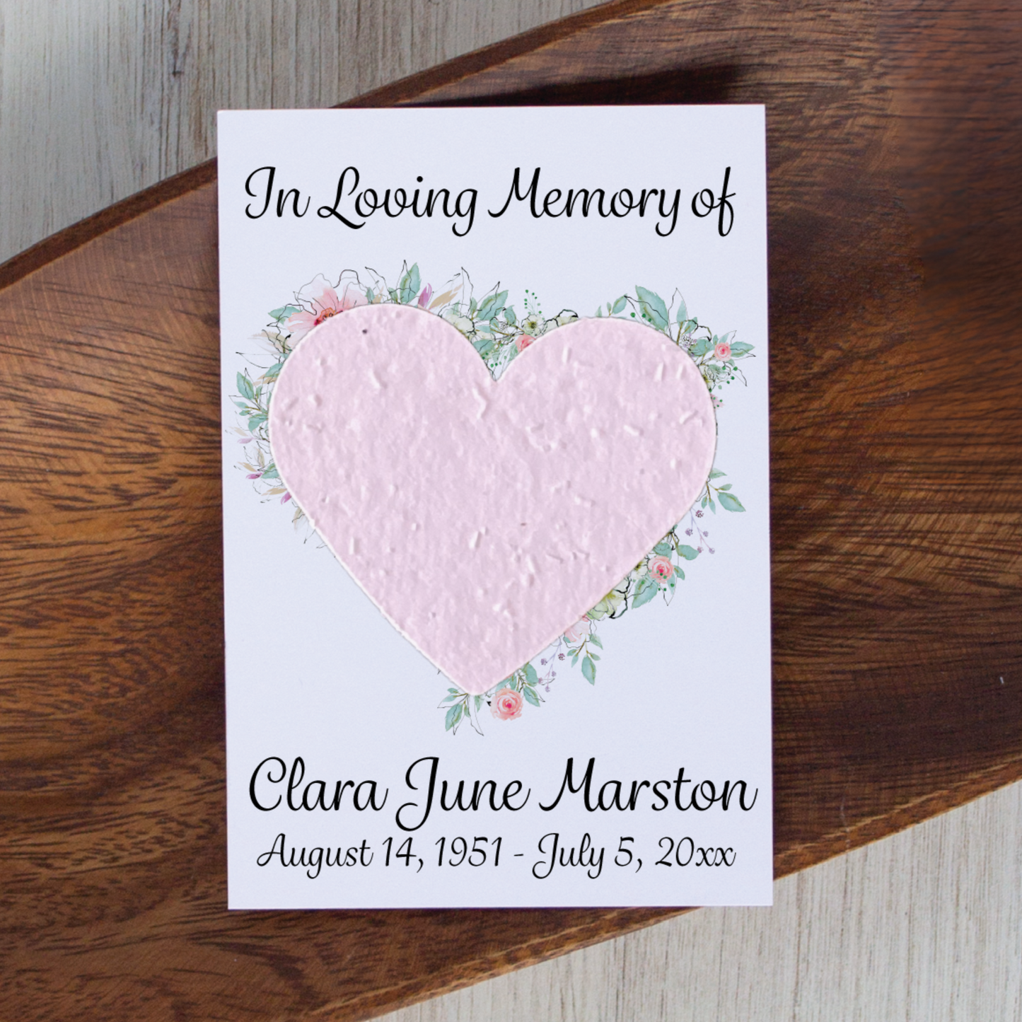 Personalized Plantable Wildflower Seed Funeral Favor for Guests