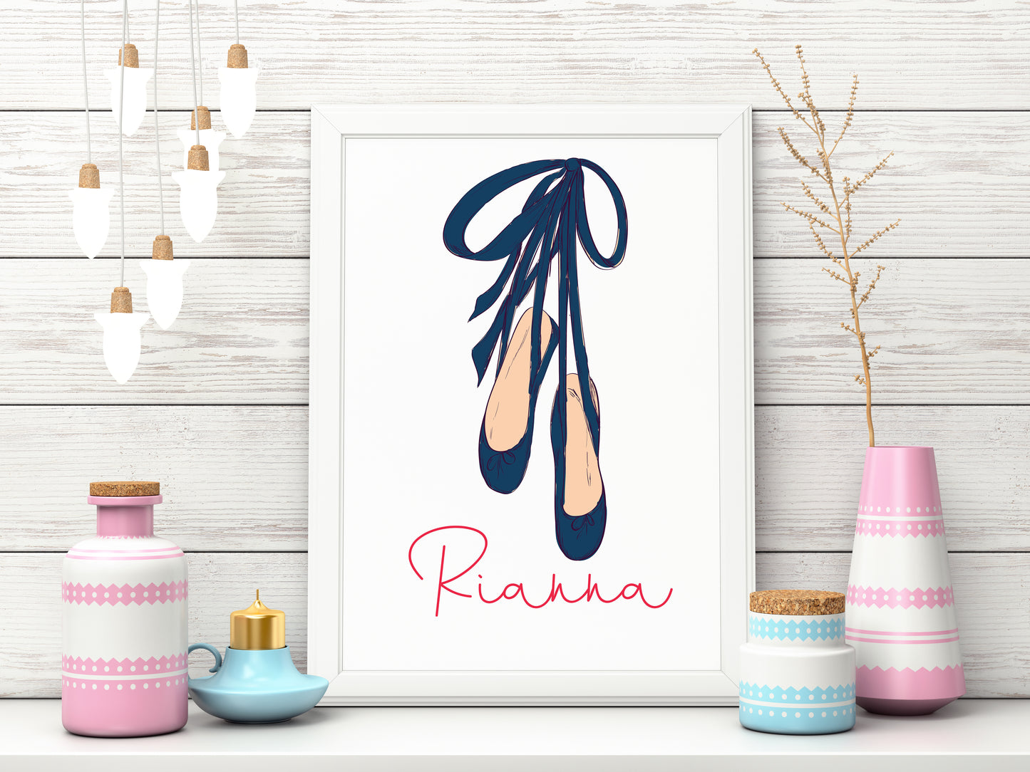Personalized Ballet Shoe Print for Girls