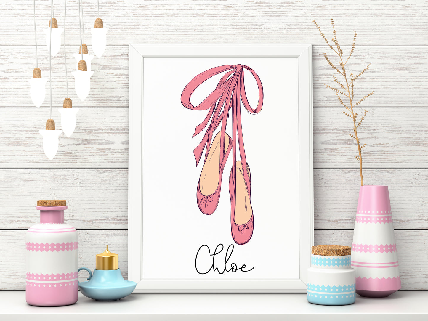 Personalized Ballet Shoe Print for Girls