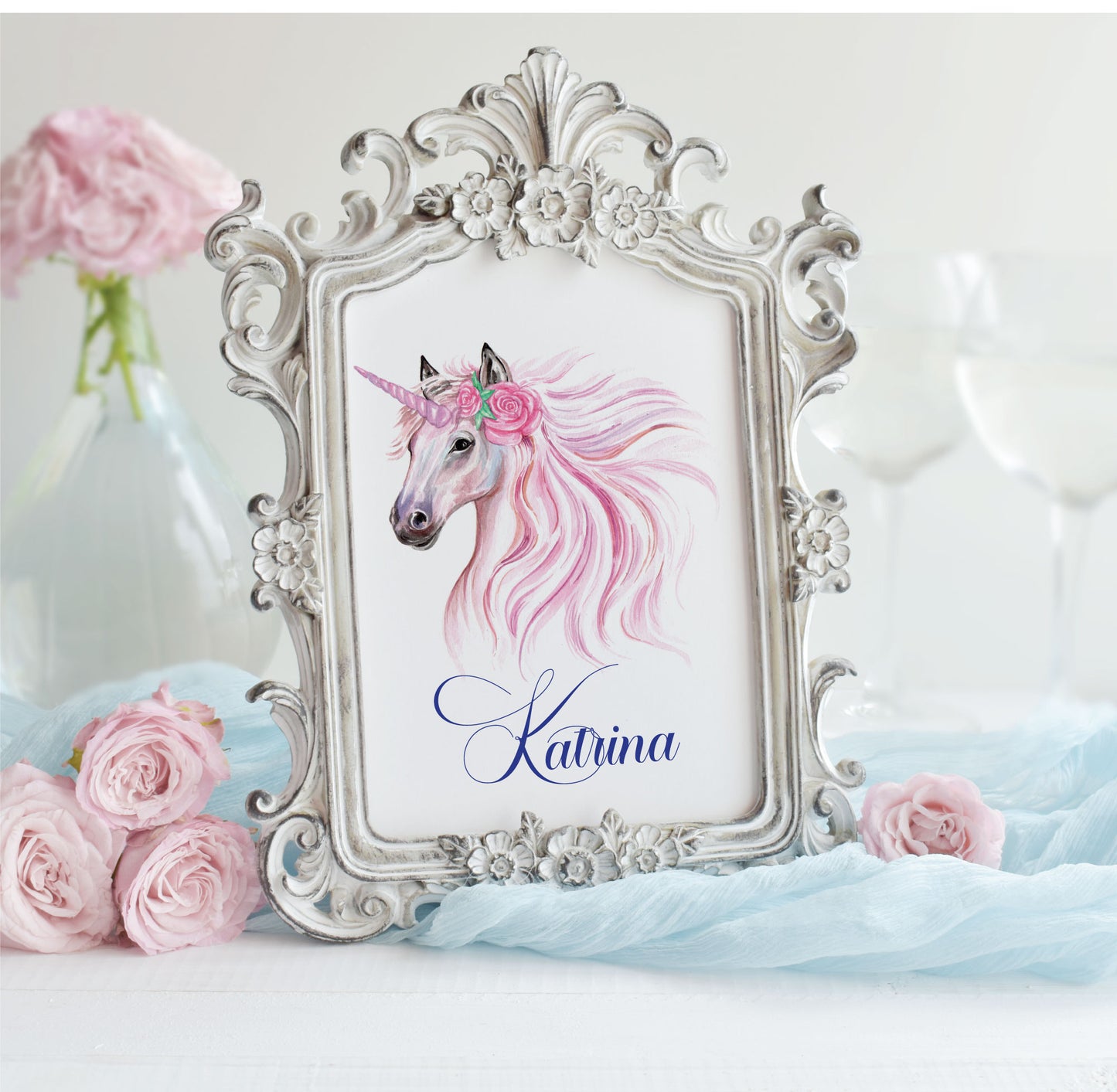 Personalized Unicorn Wall Art for Girls