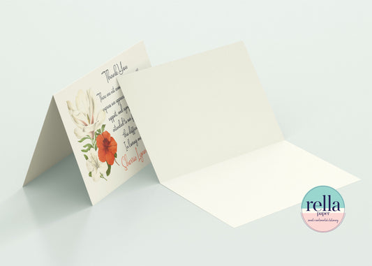 Personalized Vintage Floral Sympathy Thank You Cards