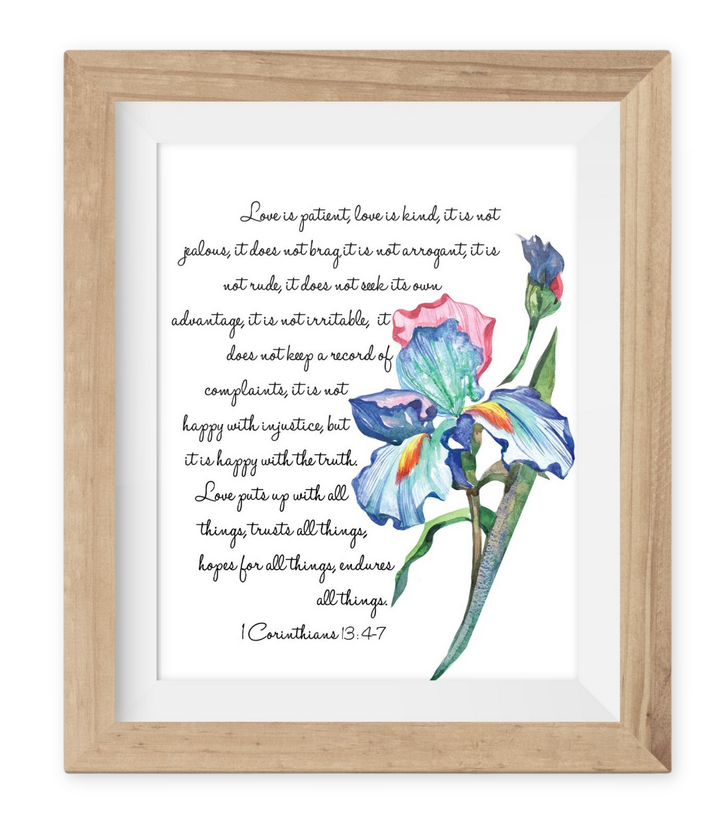 Bible Verse Print 1 Corinthians 13 4 7