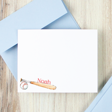 Load image into Gallery viewer, Baseball player stationery set with name personalized