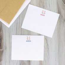 Load image into Gallery viewer, Personalized Baseball Stationery for Boys with Name and Envelopes