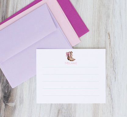 Personalized Western Stationery Set for Cowgirls Coquette Style