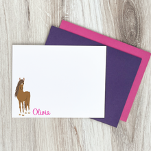 Load image into Gallery viewer, Personalized Horse Stationery Set for Girls