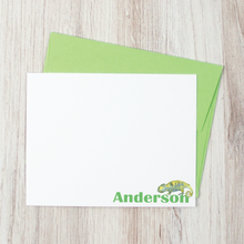 Load image into Gallery viewer, Iguana Lizard Personalized Stationery Set for Kids with Envelopes