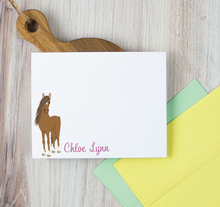 Load image into Gallery viewer, Personalized Horse Stationery Set for Girls