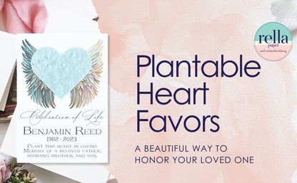 Plantable Funeral Service Favors with Angel Wings Customized