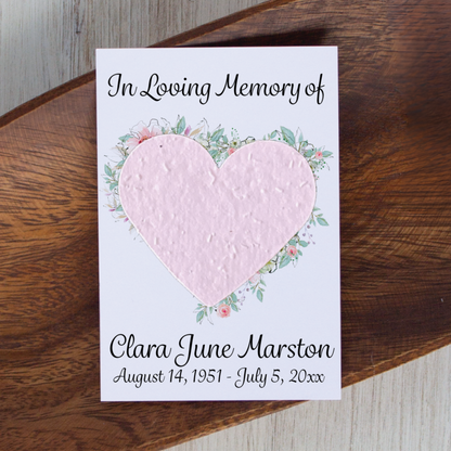 Personalized Plantable Wildflower Seed Funeral Favor for Guests