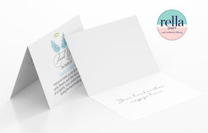 Sympathy Thank You Card for Loss of a Child with Angel Wings