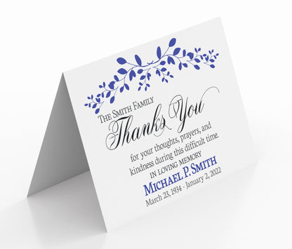 Personalized Sympathy Thank You Cards with Envelopes