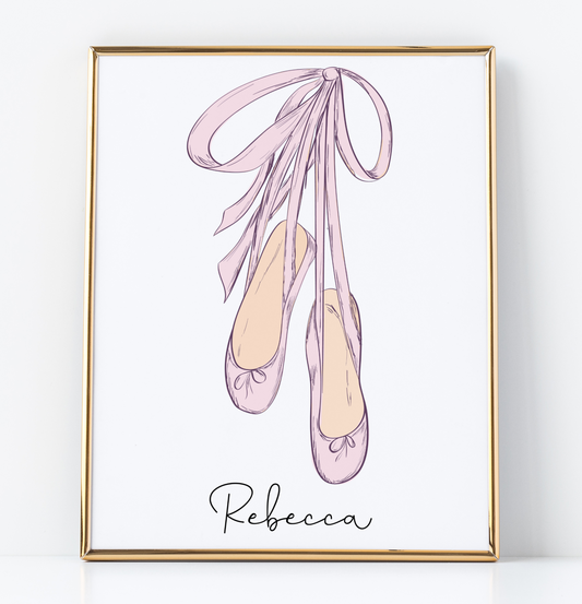 Personalized Print with Ballet Shoes 