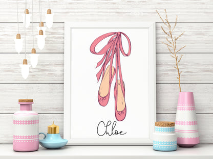 Personalized Ballet Shoe Print for Girls